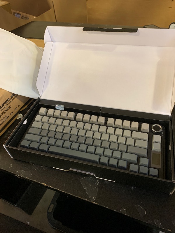 Photo 1 of **MISSING DONGLE** AULA S75 PRO Wireless Mechanical Keyboard with Screen&Knob, Tri-Mode Hot Swappable Gaming Keyboard 75%, Pre-lubed Switches, RGB Backlit, Side Printed PBT Keycaps, Creamy Sounding Computer Keyboards