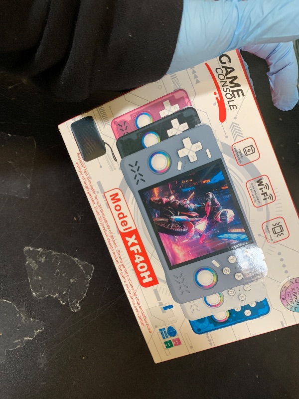 Photo 1 of Upgraded XF40H Handheld Game Console, Retro Gaming Console Preloaded Classic Games with Multiple Emulators, 4.0 Inch 4K HD IPS Screen Open Source Linux System, Pocket Video Gaming (Purple-128G)