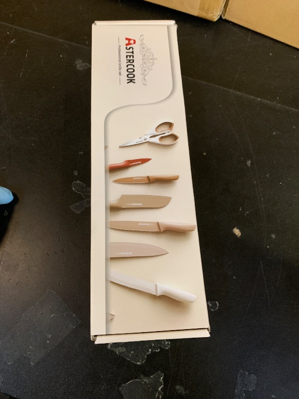 Photo 1 of Astercook Knife Set, 13 Pieces Kitchen Knives Set with Healthy Anti-Rust Coating, Dishwasher Safe, Stainless Steel Chef Knife Sets with 6 Blade Guards, Perfect Valentine's Day Gifts for Kitchen