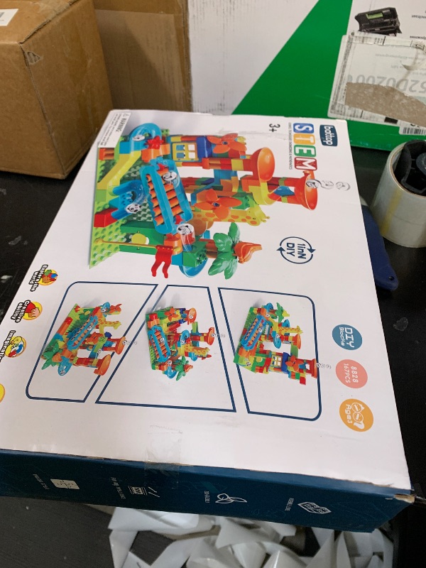 View 2 of **USED, INCOMPLETE** BATTOP Marble Run for Kids Ages 4-8, Classic Big Size Blocks Set, Crazy Marble Run Building Blocks with 4 Balls Race Track, STEM Toys Bricks Set Christmas Toys for Boys & Girls