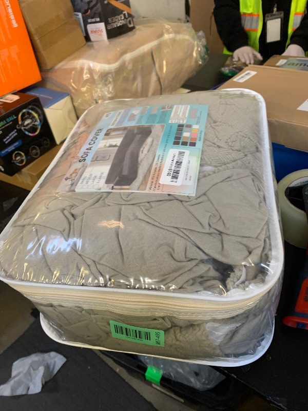 Photo 1 of HDCAXKJ Corner Sectional Couch Cover Stretch L Shape Sofa Cover Thick Jacquard Sofa Slipcover Non Slip U Shaped Couch Cover for Sectional Sofa Pets Living Room Furniture Protector (Khaki, Large)