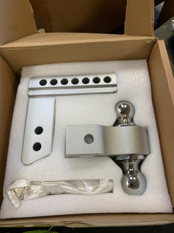 Photo 1 of Vullteeon Adjustable Trailer Hitch, 6 Inch Drop Hitch, Tow Hitch Ball Mount for 2.5 Inch Receiver, 18,500 LBS GTW, (2" & 2-5/16") Chrome Plated Steel Balls, Aluminum with 2 Anti-Theft Pins Locks