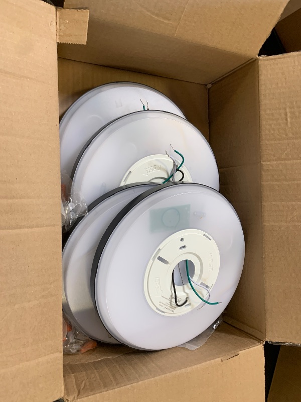 Photo 1 of BLNAN Motion Sensor Ceiling Light Wired, 8.7 Inch 3000K 4000K 5000K Selectable LED Flush Mount Light Fixture, Motion Activated Light with Timer for Hallway Stair Walk-in Closet, Black Frame, 4 Pack