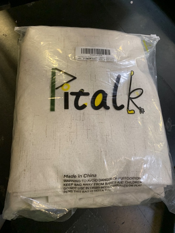 Photo 1 of 100% Blackout Curtains 90 Inch Long for Living Room 2 Panel Boho Modern Farmhouse Room Darkening Thermal Curtain for Winter Insulated Cream Linen Drape for Bedroom Aesthetic Patio Sliding Door Length