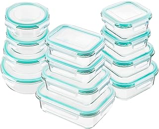 Photo 1 of [5-Pack,36 Oz]Glass Meal Prep Containers 2 Compartments Portion Control with Upgraded Snap Locking Lids Glass Food Storage Containers, Microwave, Oven, Freezer and Dishwasher (4.5 Cups, White)