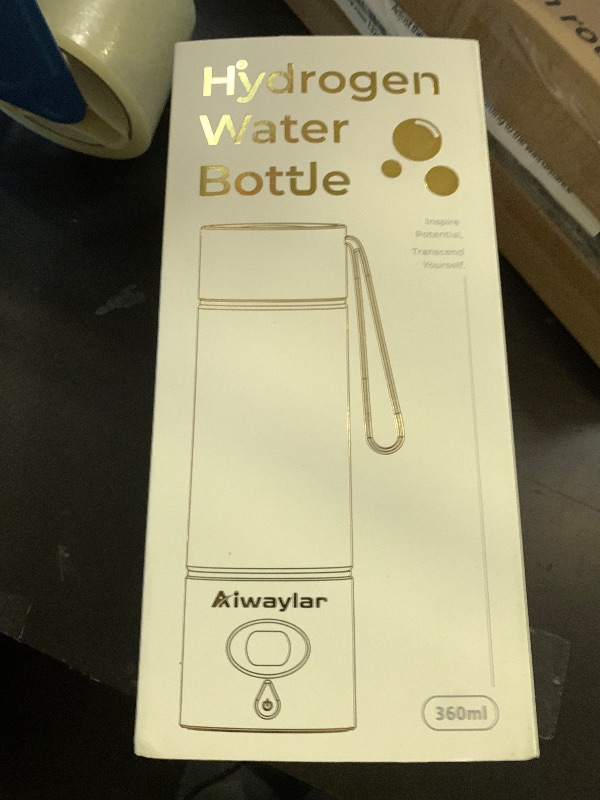 Photo 1 of Aiwaylar Hydrogen Water Bottle - Portable, Rechargeable, LED Timer,3 Work Mode, Aluminum and Glass,360ML,Hydrogen Water Ionizer Machine with PEM/SPE Technology, Suitable for Office,Home,Gym Outdoor