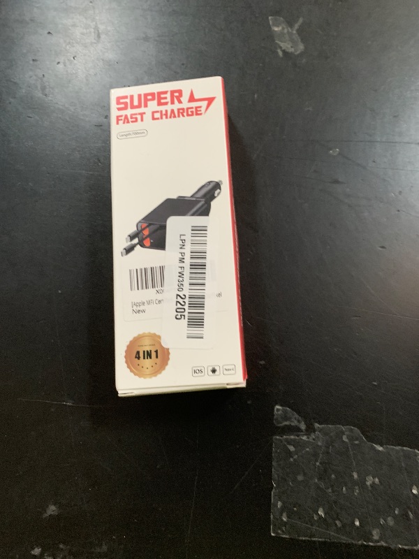 Photo 1 of [Apple MFi Certified] Retractable Car Charger USB C, Braveridge 120W USB C Car Charger 4 in 1 PD/QC Type C Fast Charge Cigarette Lighter Adapter for iPhone 17/17 Pro Max/16 Pro/15/Galaxy S25/S24/Pixel