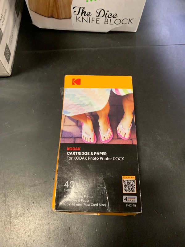 Photo 1 of KODAK Dock Plus & Dock Photo Printer Cartridge PHC-40 – Cartridge Refill & Photo Paper - 40 Pack,Black
