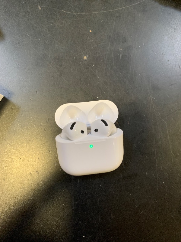 Photo 1 of Apple AirPods 4 Wireless Earbuds, Bluetooth Headphones, with Active Noise Cancellation, Adaptive, Transparency Mode, Personalized Spatial Audio, USB-C Charging Case, Wireless Charging, H2 Chip