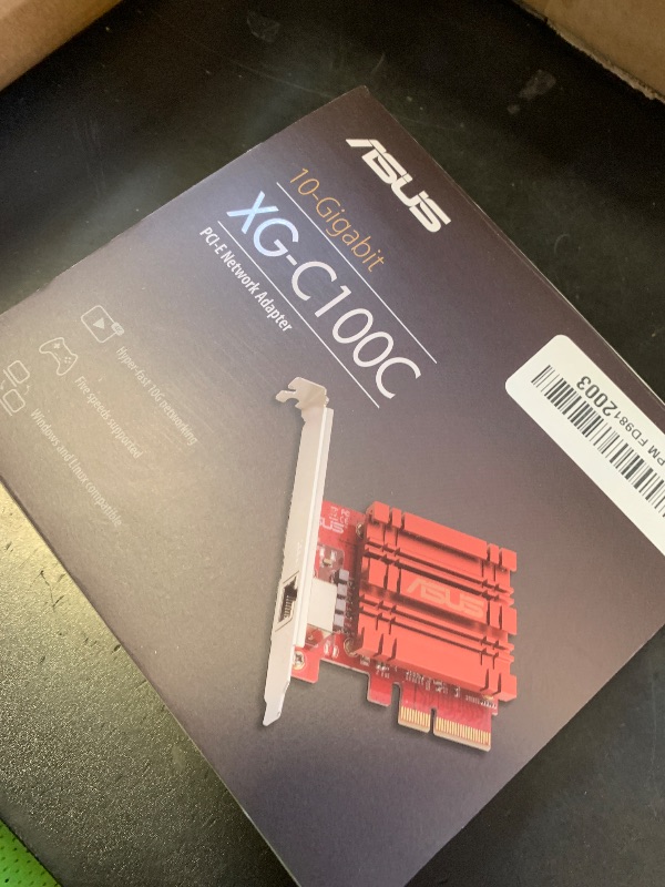 Photo 1 of ASUS XG-C100C 10G Network Adapter PCI-E x4 Card with Single RJ-45 Port and Built-in QoS for use with Windows 10/8.1/8/7 and Linux Kernel 4.4/4.2/3.6/3.2, TAA Compliant (XG-C100C)