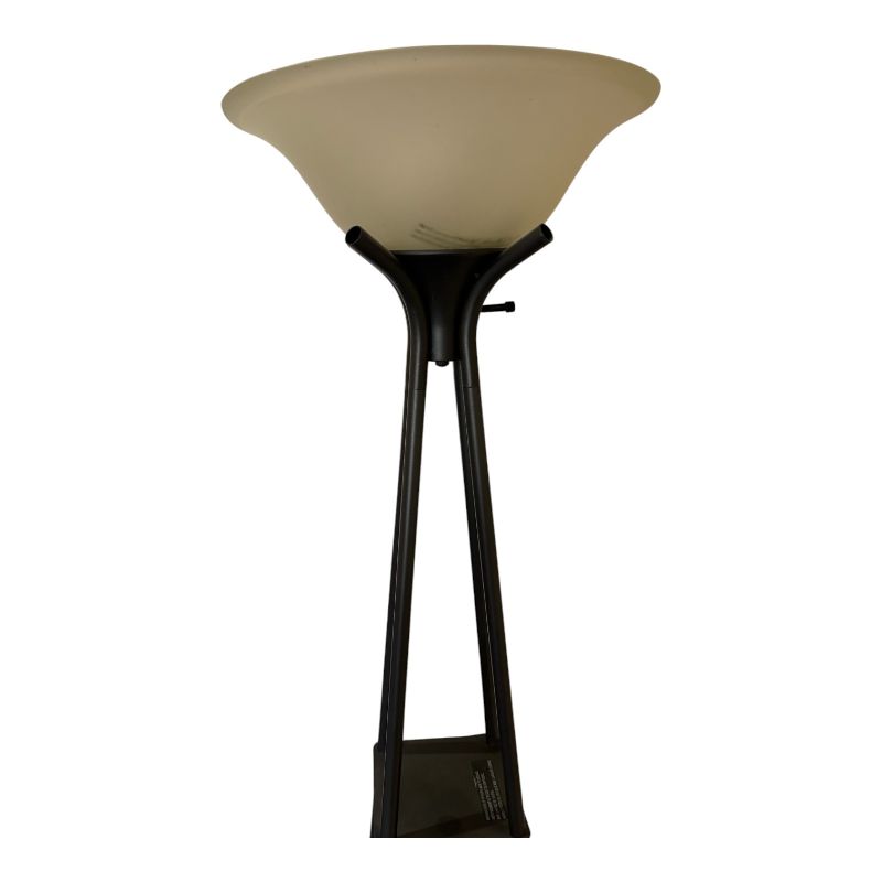 Photo 1 of BLACK FLOOR LAMP W GLASS TOP AND SHELVES H69”