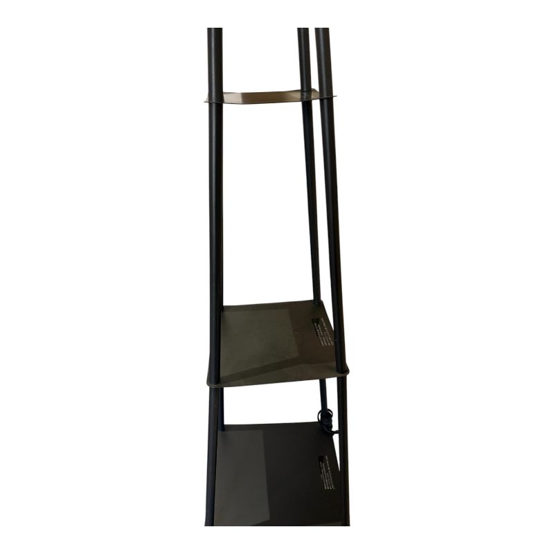 Photo 1 of BLACK FLOOR LAMP W GLASS TOP AND SHELVES H69”