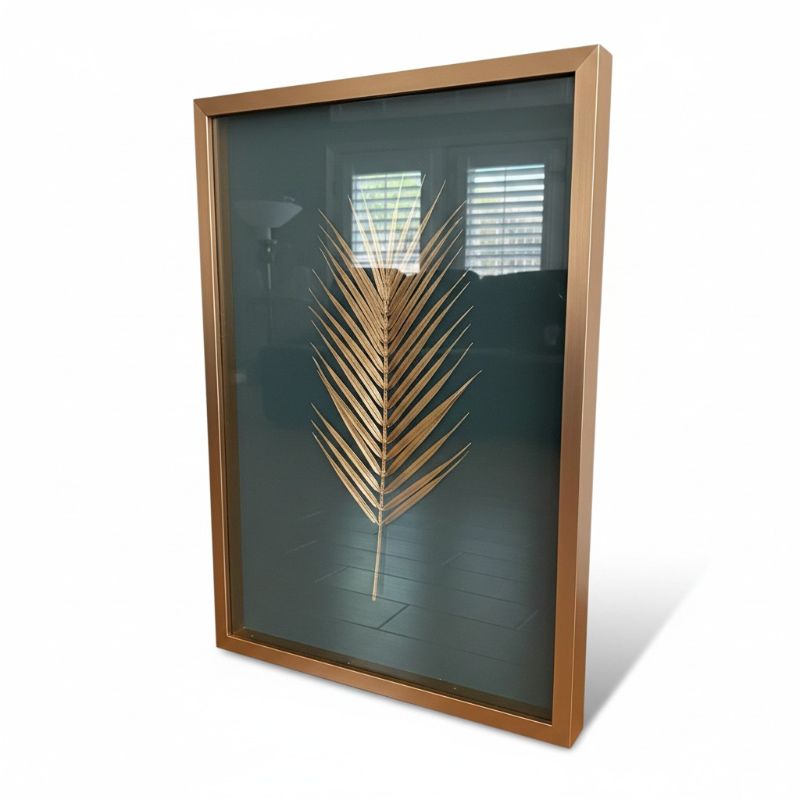 Photo 1 of FRAMED ARTWORK GOLDEN METALLIC LEAF IN GOLD FRAME 17.5”X20.5” $154