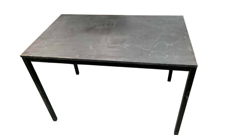 Photo 1 of METAL AND WOODEN TABLE 43” X 26” H 30”