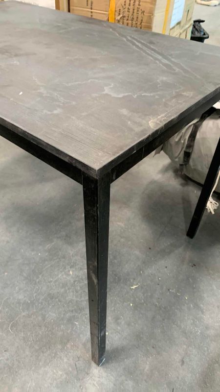 Photo 1 of METAL AND WOODEN TABLE 43” X 26” H 30”