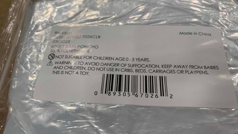 Photo 1 of CASE OF 200 RAIN PONCHO’S