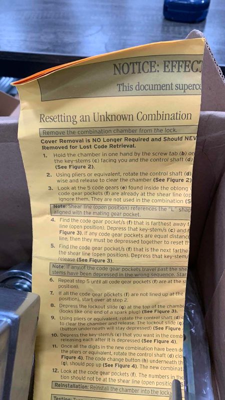 Photo 1 of COMBO DOOR LOCK WITH INSTRUCTIONS