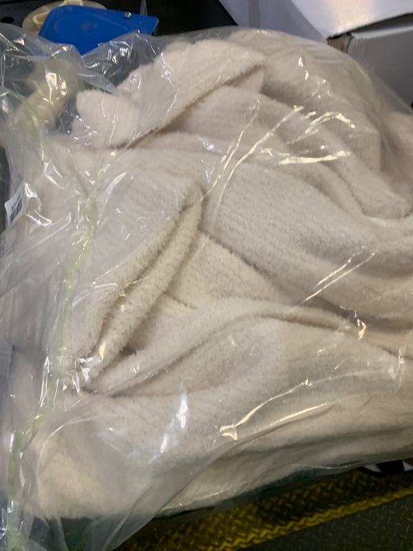 Photo 1 of MH MYLUNE HOME Ultra Soft Robe With Pockets, Spa Bathrobe Loungewear Calf-Length, Plush Fuzzy Fluffy Wrap Robe for Women, Women's Robes, Hooded Ribbed Cream