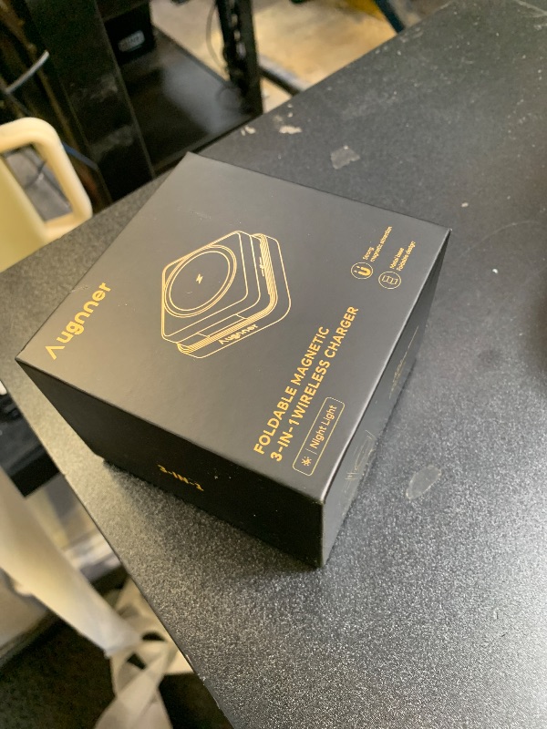 Photo 1 of ?2026 Upgraded?Wireless Charger 3 in 1, Foldable Wireless Charging Station with Light for Apple MagSafe Charger, Travel Magnetic Charger for iPhone 17/16/15/14/13/12 Apple Watch AirPods (20W Adapter)