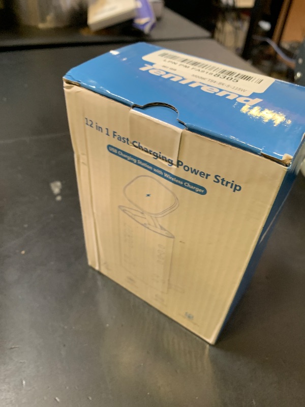 Photo 1 of Flat Plug Surge Protector Tower, TenTrend Power Strip Tower with Surge Protection, 3 AC Outlets & 8 USB Ports, 5FT Extension Cord, 115W Total Fast Charging Tower for Multiple Devices