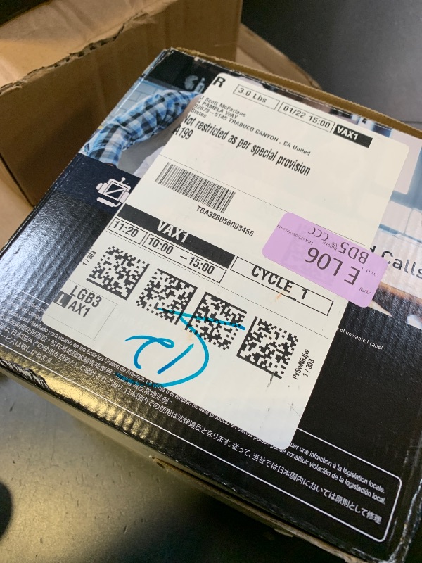 Photo 1 of Panasonic Cordless Phone with Advanced Call Block, Link2Cell Bluetooth, One-Ring Scam Alert, and 2-Way Recording, Phone with Answering Machine, 3 Handsets - KX-TGF973B (Black/Silver Trim)