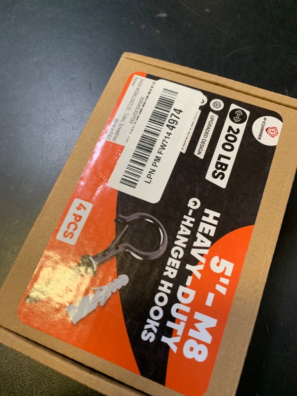 Photo 1 of [HIGH-WORKLOAD] 200Lbs 4 Pcs Q-Hanger Hooks M8 with Washer & Safety Buckle, Heavy Duty 5’’ Windproof Screw Hooks for Hanging Plants, Yoga, Lights, Indoor & Outdoor Uses-Expansion Tubes, Screwdriver