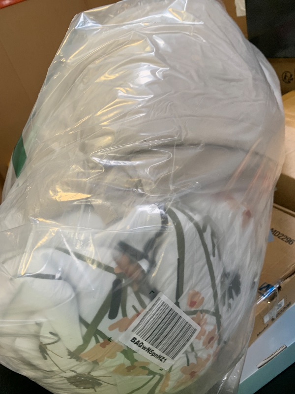 Photo 1 of WRENSONGE King Size Comforter Set-7 Pieces Botanical Dandelion Bed in a Bag with Flowers Pattern, Soft Floral Complete Bedding Set with Sheets for All Season