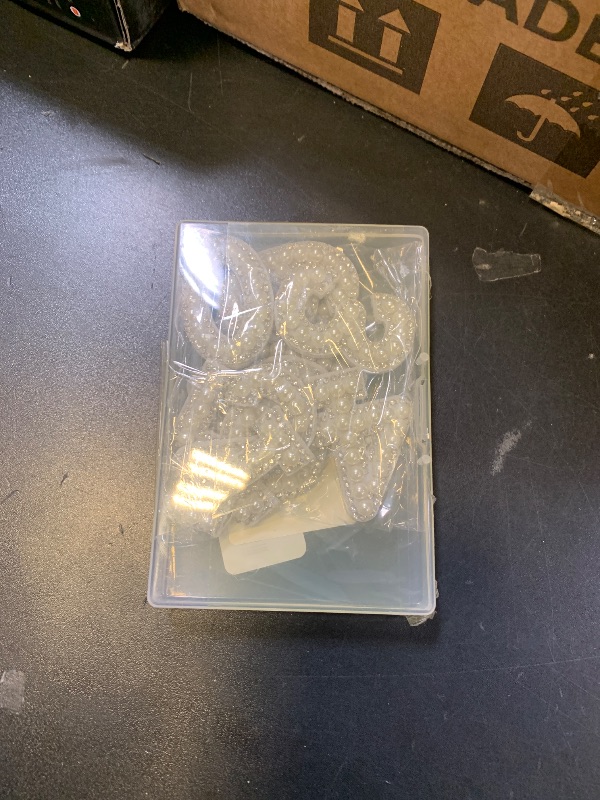 Photo 1 of 10pcs Pearl Rhinestone Number Iron On Appliques 0-9 Number Patches 1.81 inch Embroidery Patches Stickers DIY Sew On Cloth Patch Fabric Pearl Sticker for Scrapbook Backpack Handbag Hat White