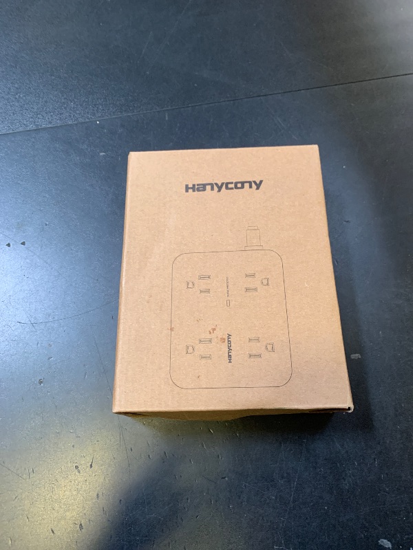 Photo 1 of 10 Ft Surge Protector Power Strip, HANYCONY Extension Cord with 8 AC Outlets 4 USB (2 USB C) Ports, Flat Plug, Wall Mount Desk USB Charging Station for Home