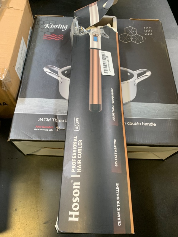 Photo 1 of 1 1/4 Inch Extra Long Barrel Curling Wand, Ceramic Tourmaline Curling Wand Professional Dual Voltage with Adjustable Temperature