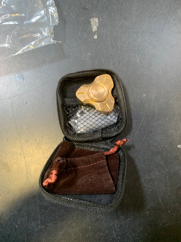 Photo 1 of FREELOVE Metal Fidget Spinner, Brass Heavy, Long Spinning Toys, Cool Silent, Small Mini 2nd Fox Figette Spiner for Adults Men Anxiety, Quiet Bearing, Relief Brass