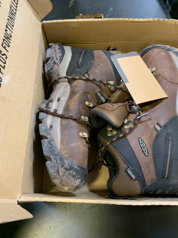 Photo 1 of KEEN Utility Men's Pittsburgh 6" Leather Waterproof Steel Toe Work Boots, Bison/Black, 10 EE