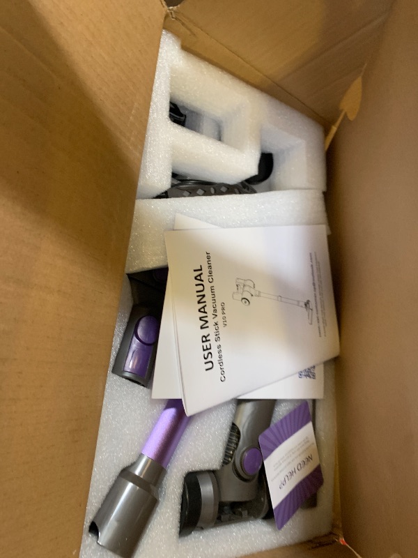 Photo 1 of MBTTODF Cordless Vacuum Cleaner,Vacuum Cleaner for Home with Brushless Motor,Lightweight Stick Vacuum with Self-Standing and Touch Screen,Hardwood Floor Vacuum for Pet Hair,Carpets,Tile(Dark Purple)