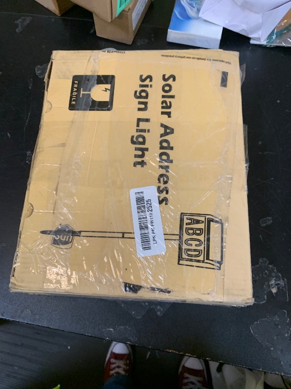 Photo 1 of MAXvolador Solar Address Sign Lighted House Numbers Waterproof, Solar Powered LED Illuminated Address Plaques with Stakes, 3-Color in 1 Address Number