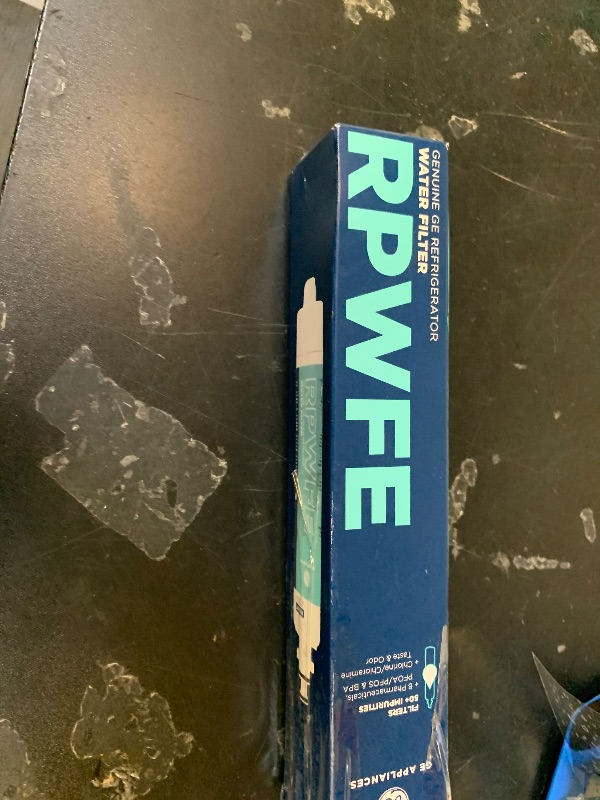 Photo 1 of GE RPWFE Refrigerator Water Filter, Genuine Replacement Filter, Certified to Reduce Lead, Sulfur, and 50+ Other Impurities, Replace Every 6 Months for Best Results, Pack of 1