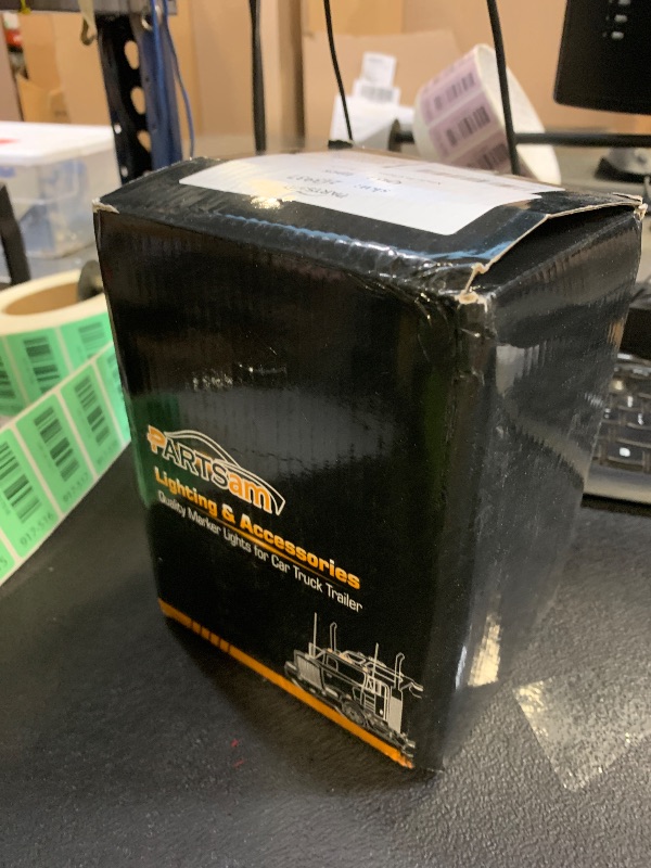 Photo 1 of Partsam 2pcs Dual Revolution Amber/Red/Blue Square Double Face 38 Diode Marker/Turn Signal and Auxiliary Led Pedestal Light with Chrome Housing Sealed Replacement for Kenworth/Peterbilt/Freightliner