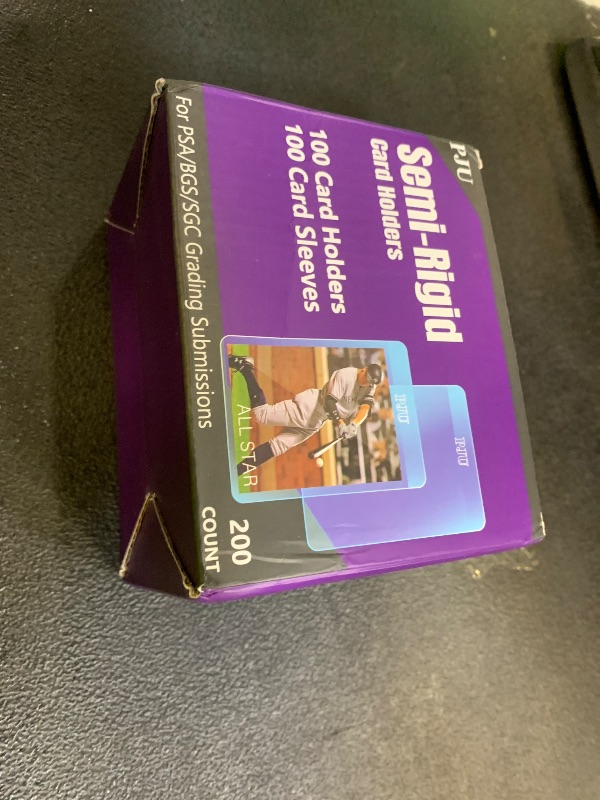 Photo 1 of 100ct Semi Rigid Card Holders & 100ct Card Sleeves for PSA, SGC, BGS, CSG Graded Card Submissions, Semi Rigid Baseball Cards Sleeves Protectors, PSA Graded Trading Cards Sleeve