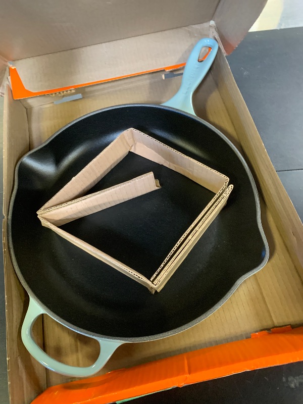 Photo 1 of Le Creuset Enameled Cast Iron Signature Iron Handle Skillet, 11.75" (2-3/8 qt.), Sea Salt