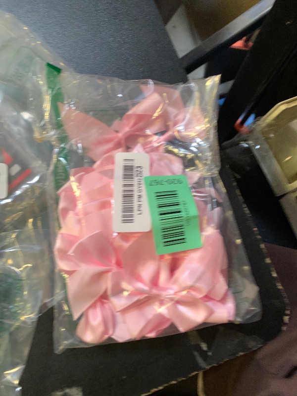 Photo 1 of 100 PCS Bows for Gift Wrapping, 2.75" Satin Ribbon Bows with Double-Sided Tape, Small Bows for Crafts, Bow Decor, Mini Bows Decorations for Party Baby Shower Birthday Wedding (Pink)