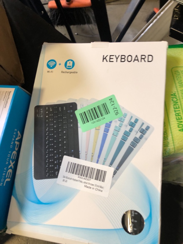 Photo 1 of Ultra-Slim Bluetooth Keyboard Portable Mini Wireless Keyboard Rechargeable for Apple iPad iPhone Samsung Tablet Phone Smartphone iPadOS iOS Android (10 inch Black)