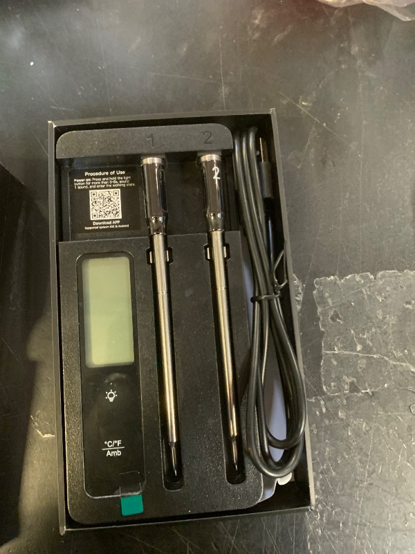 Photo 1 of Smart Wireless Meat Thermometer with Dual Probes, Bluetooth & WiFi Combo, Remote Monitoring & Smart Alerts for BBQ, Grill, Smoker, Oven, Air Fryer