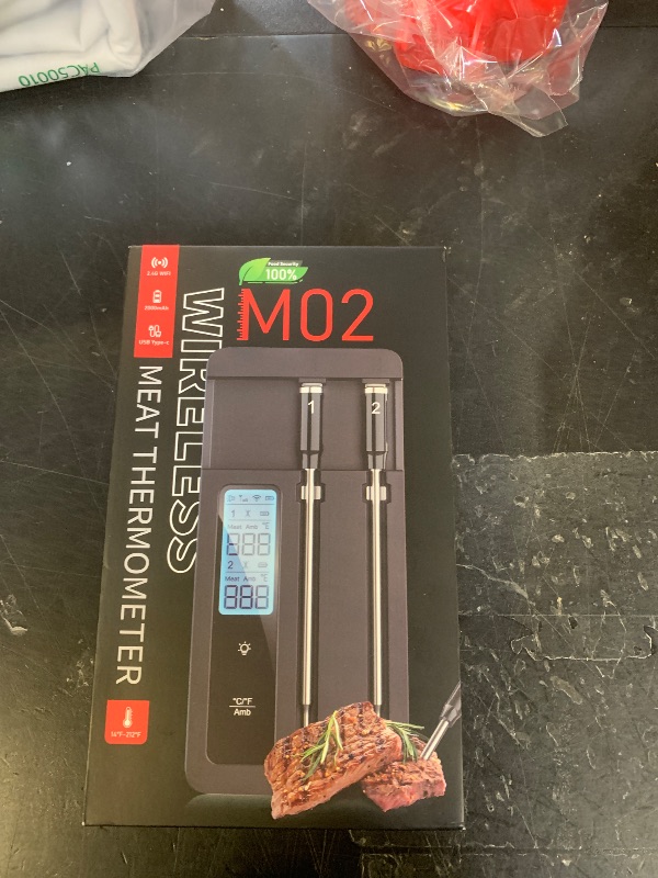 Photo 1 of Smart Wireless Meat Thermometer with Dual Probes, Bluetooth & WiFi Combo, Remote Monitoring & Smart Alerts for BBQ, Grill, Smoker, Oven, Air Fryer