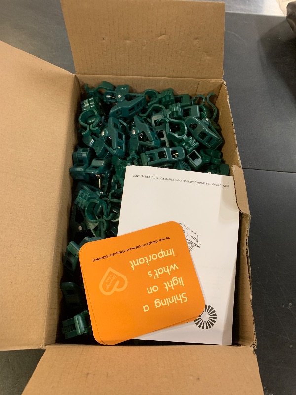 Photo 1 of C7 C9 Christmas Lights Universal Spring Clips, 100 Count Quick Spring Clips for Holiday Light Decorations, Shatterproof Shingle and Gutter Clips for E12 E17, Metal Surface Roof Fence Railing Gates