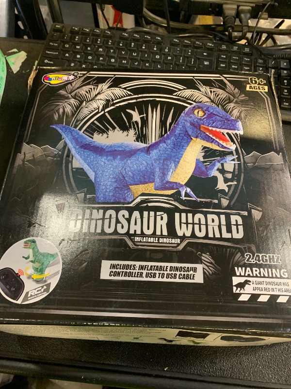 Photo 1 of Jovow 2.4GHZ Remote Control Inflatable Dinosaur Toy for Kids,Electric Toy Dinosaur with 360°Rotation,Forward & Backward,Rechargeable Walking Dinosaur Toy for Boys Kids Age 6-8 8-12 Birthday Gifts