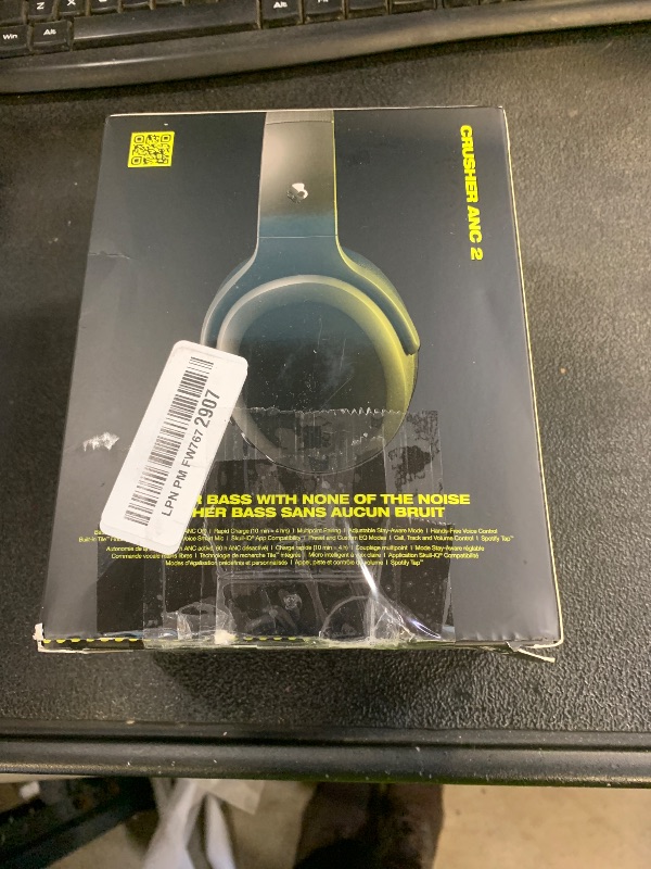 Photo 1 of Skullcandy Crusher ANC 2 Wireless Over-Ear Bluetooth Headphones with Extra USB-C Charging Cable, Multi-Sensory Bass, Active Noise Cancelling, 60 Hours Battery, Microphone iPhone Android - True Black