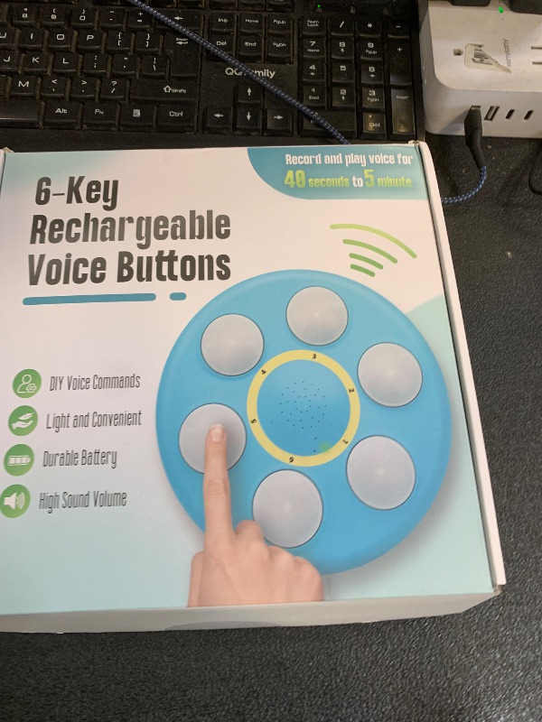 Photo 1 of Integrated 6-in-1 Talking Buttons for Cat, Small Dogs —5 Mins Long Recording Key, Type-C Rechargeable, 200g Easy- Press Sensitivity for Tiny Kitten Paws & Fragile Hands, Easy Push, Voice Communication
