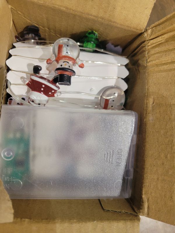 Photo 1 of [Timer] Christmas String Lights Decorations Snowman Tree Santa Christmas Lights Battery Operated,10FT Novelty Xmas Fairy Lights for Indoor Outdoor Tree Decorations (Mini Santa Tree Snowman Elk)