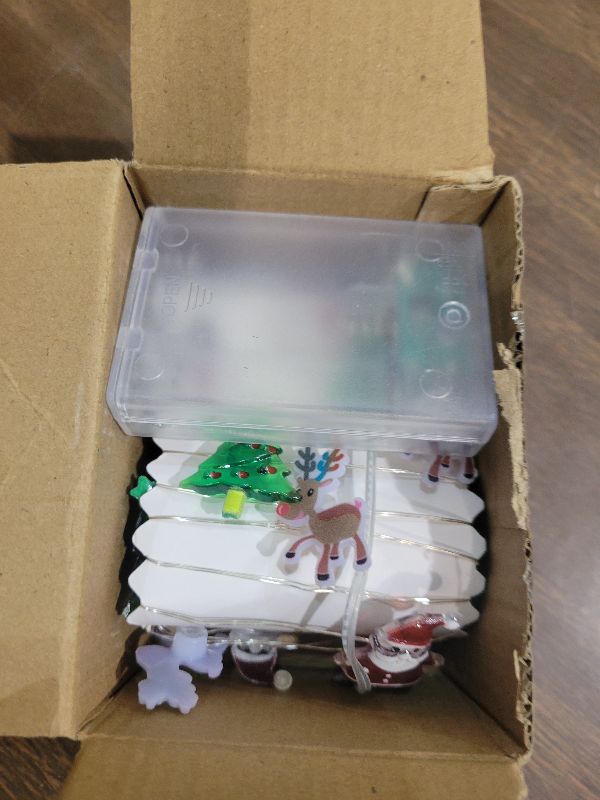 Photo 1 of [Timer] Christmas String Lights Decorations Snowman Tree Santa Christmas Lights Battery Operated,10FT Novelty Xmas Fairy Lights for Indoor Outdoor Tree Decorations (Mini Santa Tree Snowman Elk)