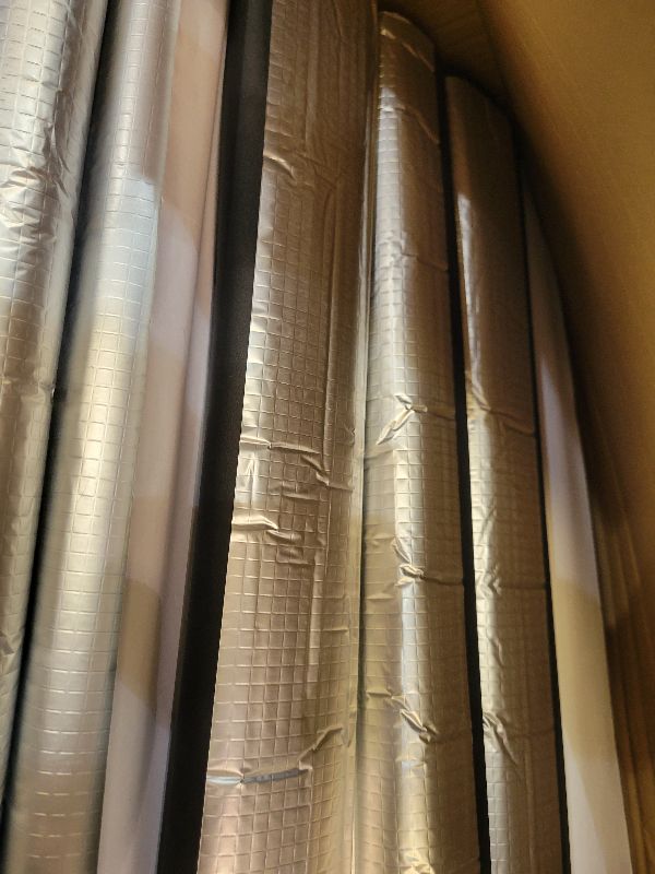 Photo 1 of 12 Pack  Insulation Foam Tube, 3/4' Self Adhesive Pre Slit Foam Pipe Covers Polyethylene with Aluminum Foil for Spigot, Winter Outside Pipes, Sprinkler, Water Heater Pipes Freeze Protection