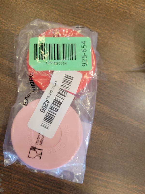 Photo 1 of 2 Pack Small Pill Box,3 Compartment Round Silicone Travel Pill Box for Purse Pocket, Waterproof Portable Compact Medicine Holder for Vitamin, Cod Liver Oil, Supplement (Red+Pink)